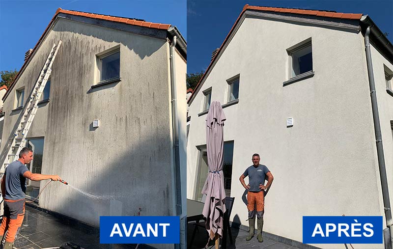 Nettoyage et peinture façade - Ent Claudi Rénov : artisan peintre dans le Finistère (29)  Quimper … Quimper, Erdeven : Nettoyage, traitement anti-mousse, ravalement peinture façade. Imperméabilisation hydrofuge façade. 